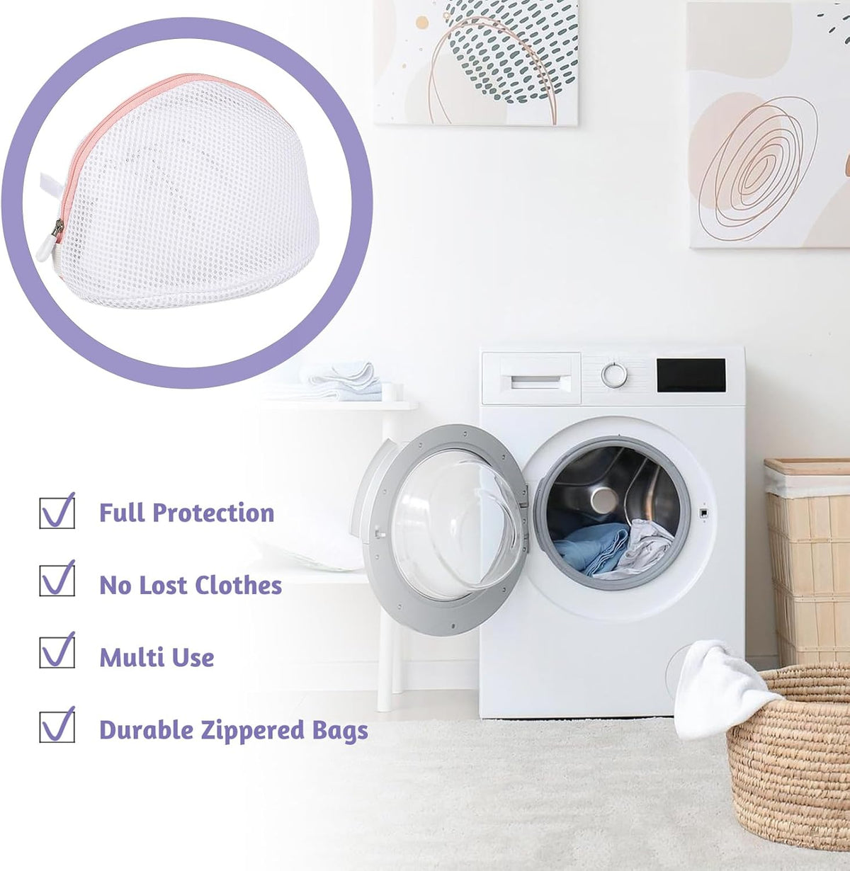 3 Pcs Bra Washing Bags, Mesh Wash Bag for Bras with Zipper, Large Bra Washing Bags for Laundry, Bra Laundry Bags for Washing Machine Women Lingerie Bags Wash for Washing Delicates