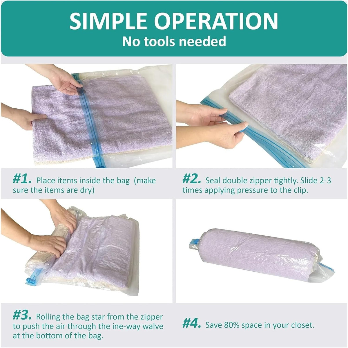 Roll Up Travel Space Saver Storage Bags For Luggage Clothes Cruise Ship Essentials Home Packing-Organizer((S))