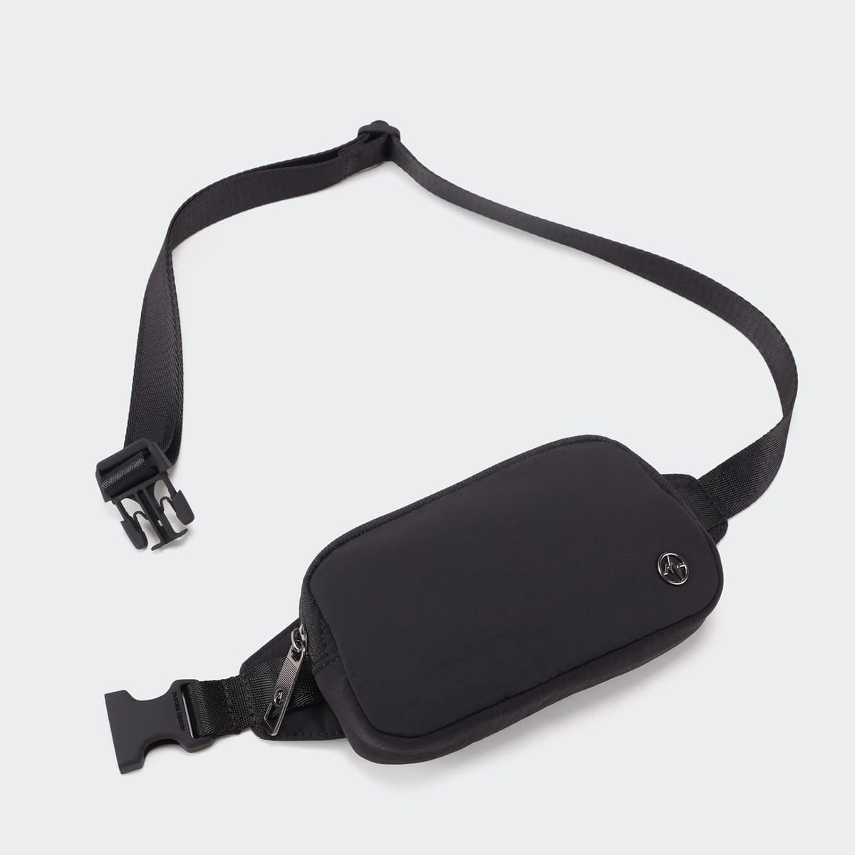 Mini Belt Bag – Ultra Compact, Fits 6.7” Phone, Lipstick, Earbuds, Essentials, Small Crossbody Waist Purse, Black Onyx