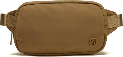 Mini Belt Bag – Ultra Compact, Fits 6.7” Phone, Lipstick, Earbuds, Essentials, Small Crossbody Waist Purse, Black Onyx