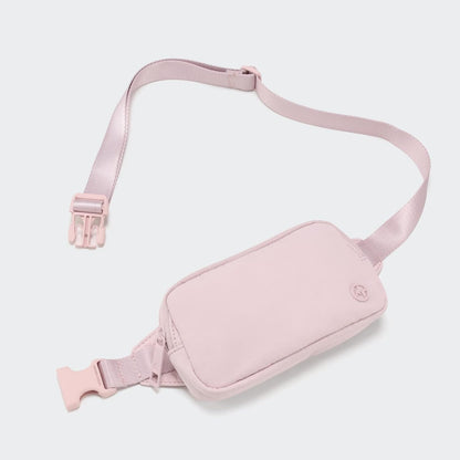 Mini Belt Bag – Ultra Compact, Fits 6.7” Phone, Lipstick, Earbuds, Essentials, Small Crossbody Waist Purse, Black Onyx