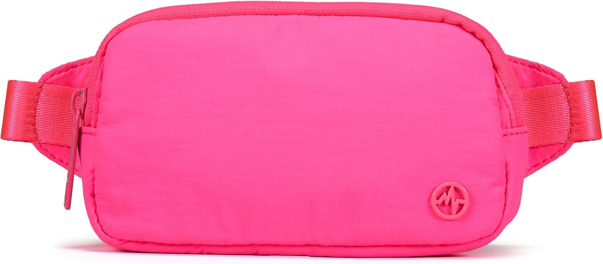 Mini Belt Bag – Ultra Compact, Fits 6.7” Phone, Lipstick, Earbuds, Essentials, Small Crossbody Waist Purse, Black Onyx