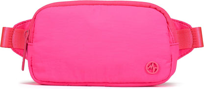 Mini Belt Bag – Ultra Compact, Fits 6.7” Phone, Lipstick, Earbuds, Essentials, Small Crossbody Waist Purse, Black Onyx