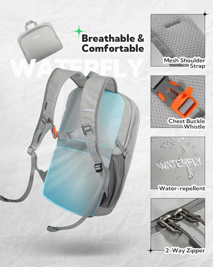 Lightweight Packable Backpack, 25L Small Foldable Travel Daypack | Multi-Pocket with Luggage Strap, Breathable Back Pad, Comfortable to wear, Easy to Fold, Compact Day Pack for Hiking Outdoor