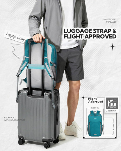 Lightweight Packable Backpack, 25L Small Foldable Travel Daypack | Multi-Pocket with Luggage Strap, Breathable Back Pad, Comfortable to wear, Easy to Fold, Compact Day Pack for Hiking Outdoor