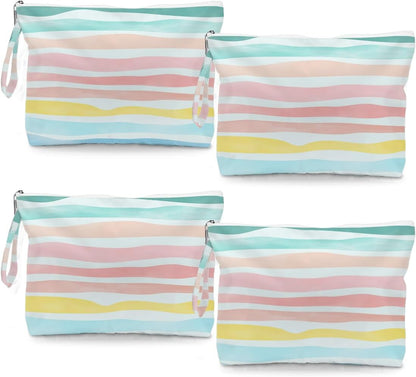 Wet Dry Bag Waves Rainbow Wet Bag Beach Bags for Swimsuit Toiletry Bags Travel Essentials For Women, Beach Travel Gym for Swimsuit Dirty Diaper Gifts