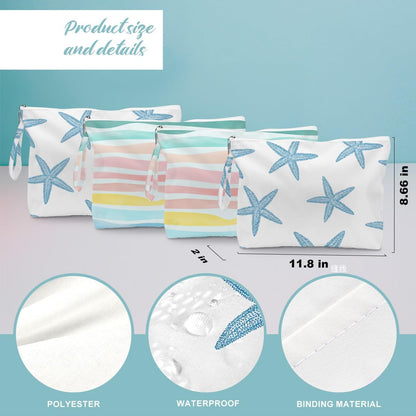 Wet Dry Bag Waves Rainbow Wet Bag Beach Bags for Swimsuit Toiletry Bags Travel Essentials For Women, Beach Travel Gym for Swimsuit Dirty Diaper Gifts