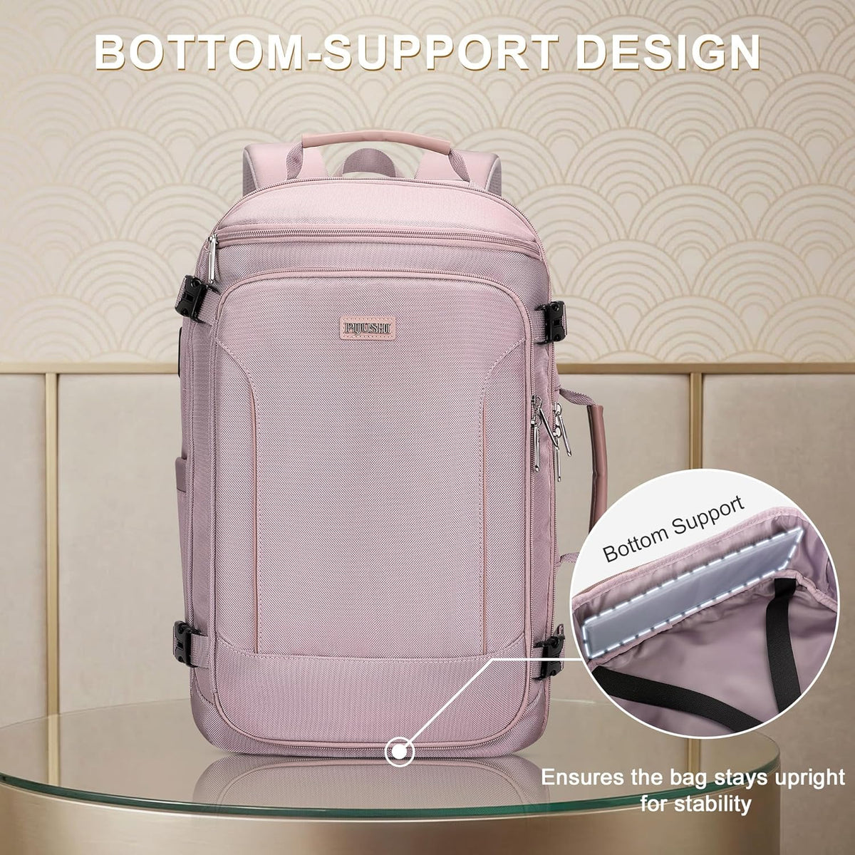 Large Travel Backpack for Women with 16" Padded Laptop Compartment | Flight Approved Carry On Bag with 180° Open, USB Port, Anti-Theft Pocket for Airport, Road Trips, Work, PE067 Khaki
