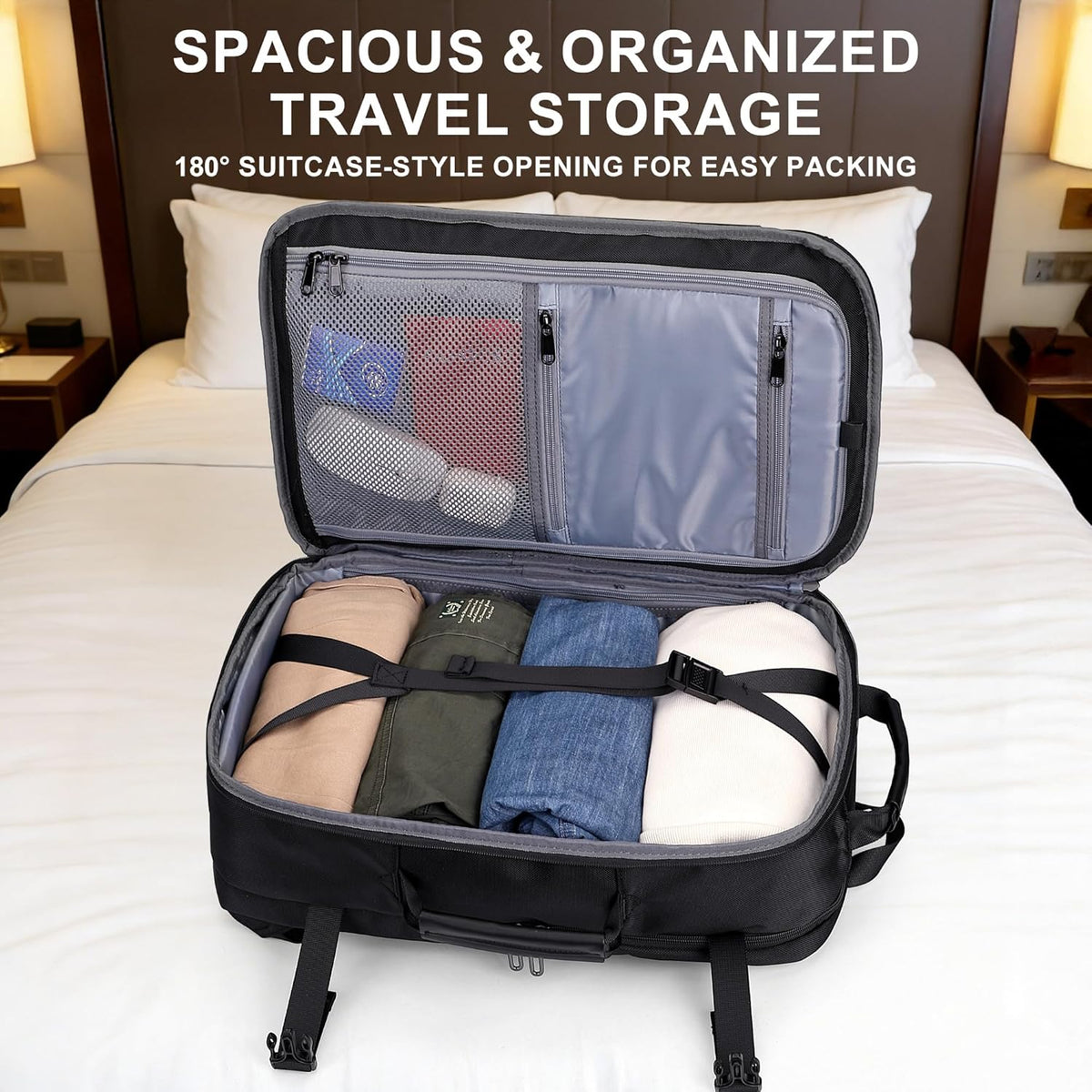 Large Travel Backpack for Women with 16" Padded Laptop Compartment | Flight Approved Carry On Bag with 180° Open, USB Port, Anti-Theft Pocket for Airport, Road Trips, Work, PE067 Khaki