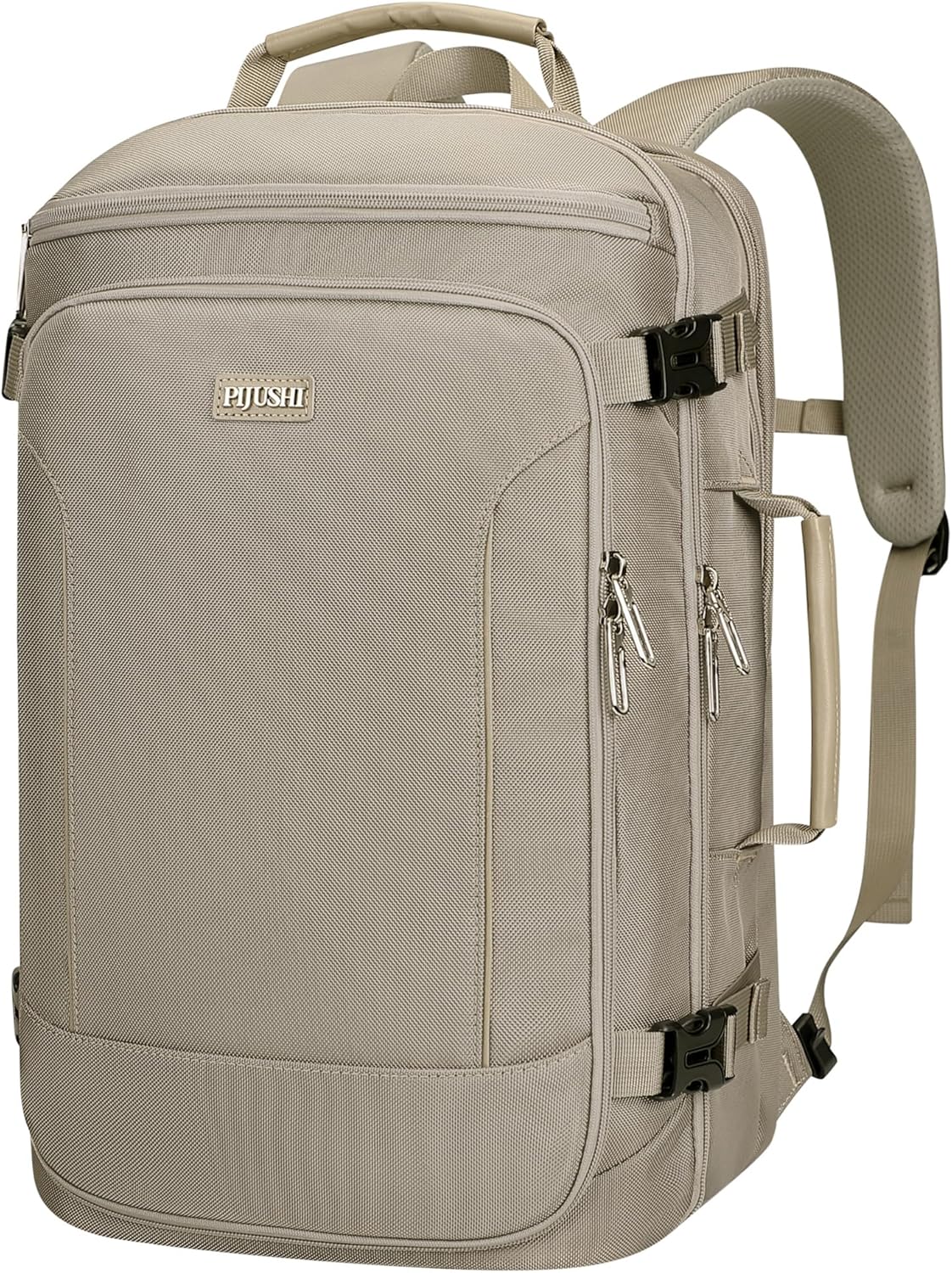 Large Travel Backpack for Women with 16" Padded Laptop Compartment | Flight Approved Carry On Bag with 180° Open, USB Port, Anti-Theft Pocket for Airport, Road Trips, Work, PE067 Khaki