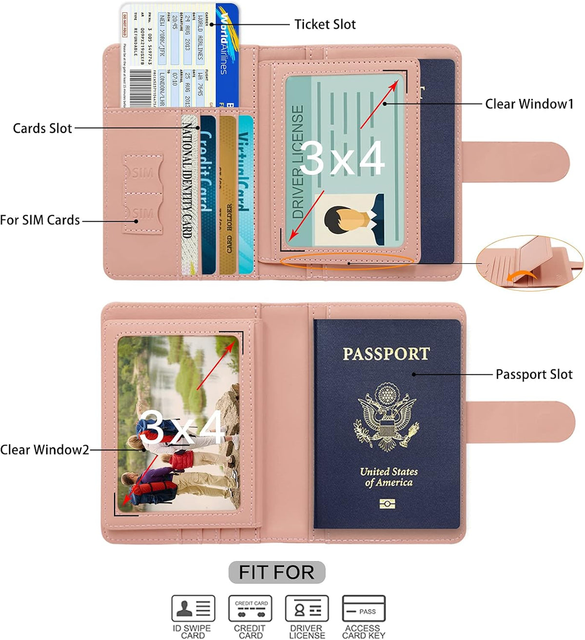 Passport Holder with RFID Blocking, Cash Pocket & Back Zipper Coin Pocket - Travel Document Holder, Magnetic Button, Multiple Card Slots - Soft PU Leather for Men and Women(AQUA GREEN)
