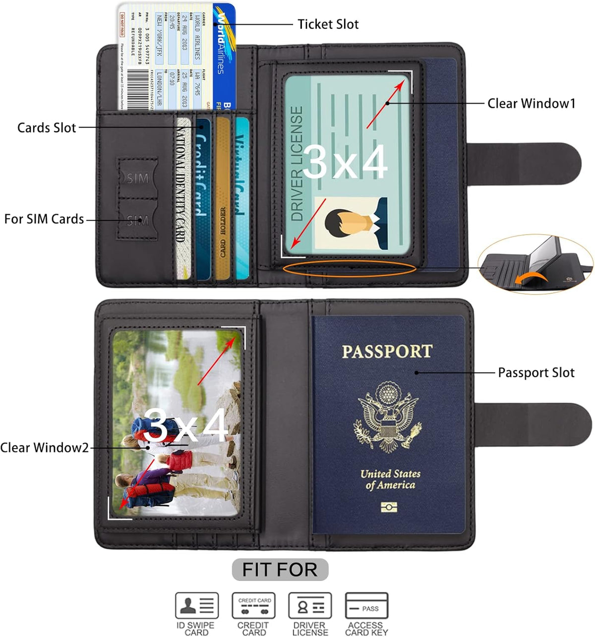 Passport Holder with RFID Blocking, Cash Pocket & Back Zipper Coin Pocket - Travel Document Holder, Magnetic Button, Multiple Card Slots - Soft PU Leather for Men and Women(AQUA GREEN)
