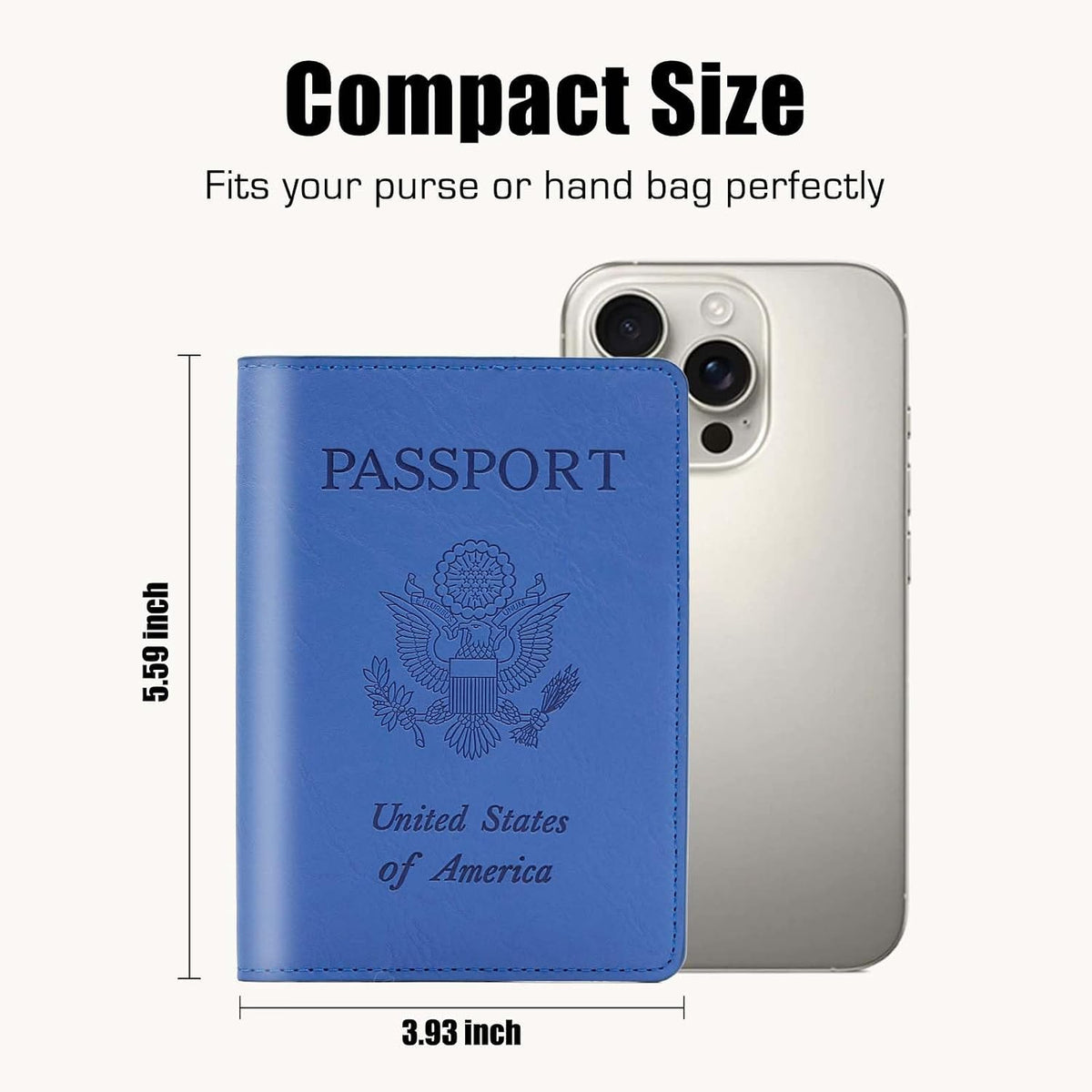 Passport Holder with RFID Blocking, Cash Pocket & Back Zipper Coin Pocket - Travel Document Holder, Magnetic Button, Multiple Card Slots - Soft PU Leather for Men and Women(AQUA GREEN)