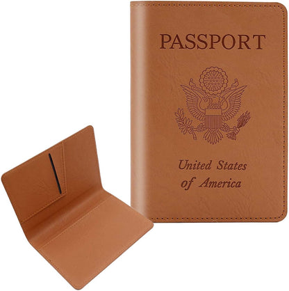 Passport Holder with RFID Blocking, Cash Pocket & Back Zipper Coin Pocket - Travel Document Holder, Magnetic Button, Multiple Card Slots - Soft PU Leather for Men and Women(AQUA GREEN)