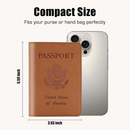Passport Holder with RFID Blocking, Cash Pocket & Back Zipper Coin Pocket - Travel Document Holder, Magnetic Button, Multiple Card Slots - Soft PU Leather for Men and Women(AQUA GREEN)