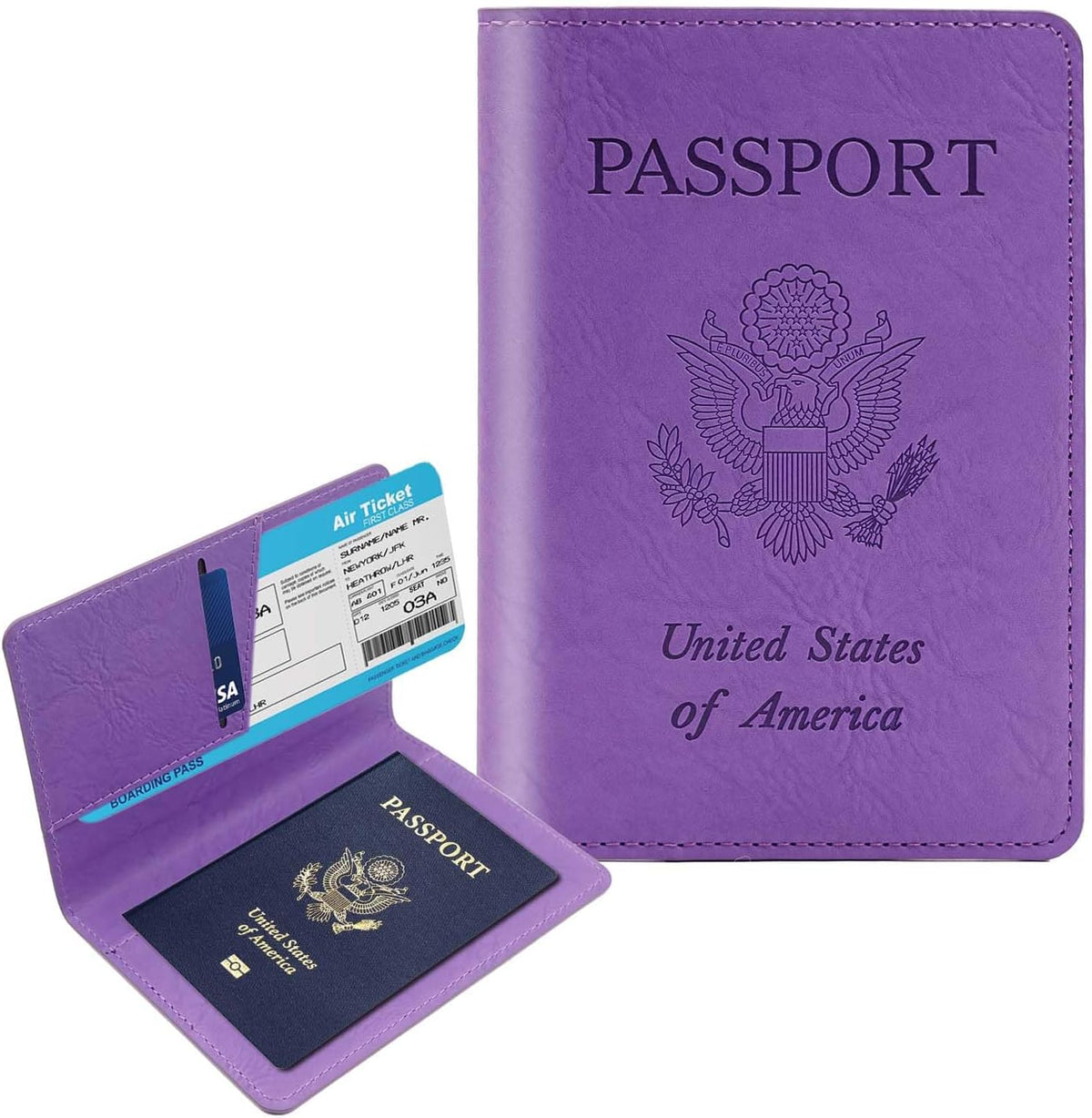 Passport Holder with RFID Blocking, Cash Pocket & Back Zipper Coin Pocket - Travel Document Holder, Magnetic Button, Multiple Card Slots - Soft PU Leather for Men and Women(AQUA GREEN)