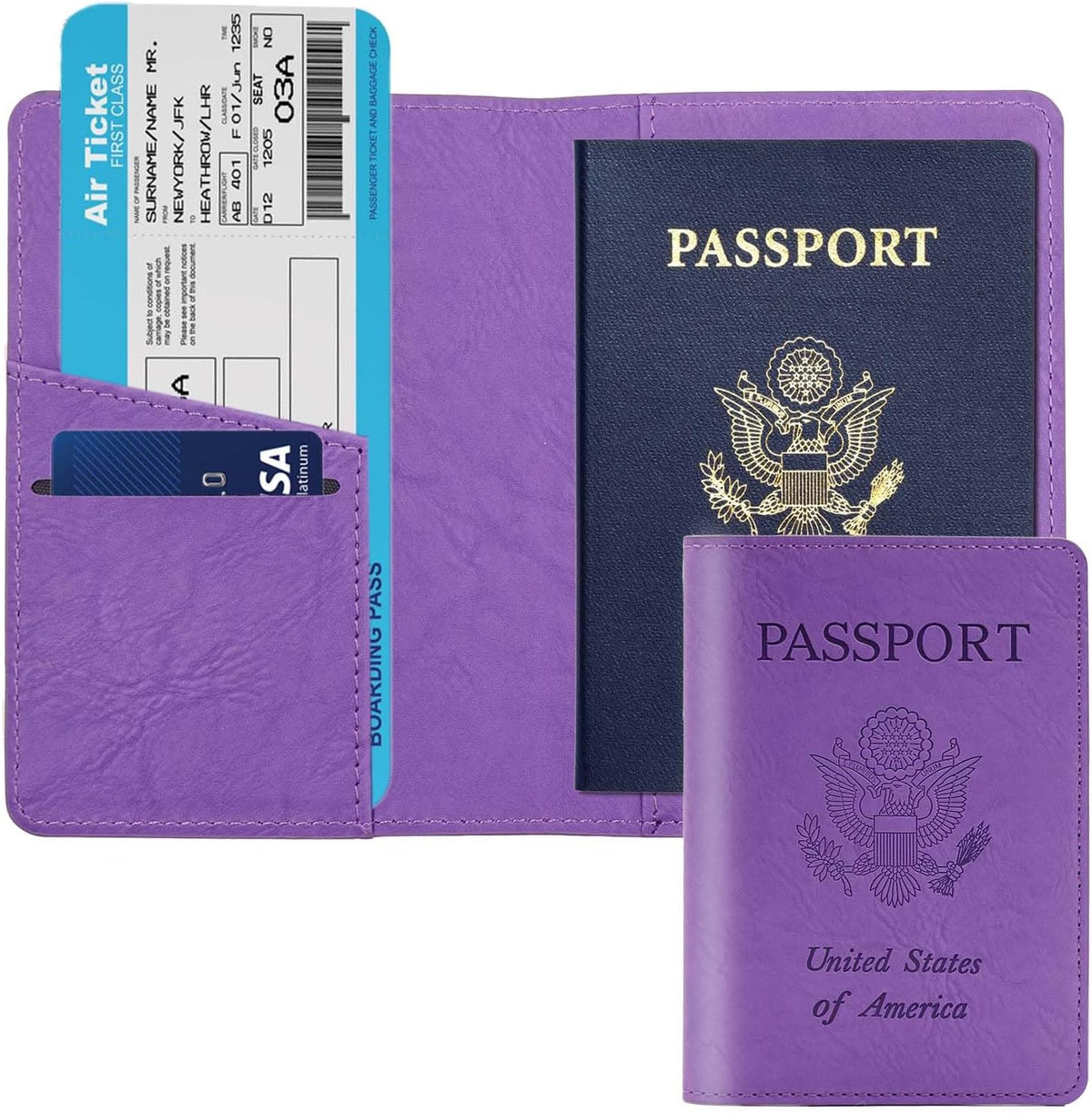 Passport Holder with RFID Blocking, Cash Pocket & Back Zipper Coin Pocket - Travel Document Holder, Magnetic Button, Multiple Card Slots - Soft PU Leather for Men and Women(AQUA GREEN)