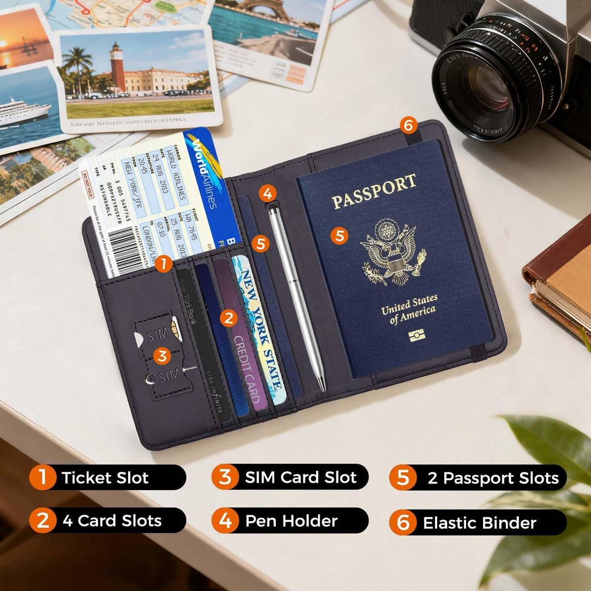 Passport Holder with RFID Blocking, Cash Pocket & Back Zipper Coin Pocket - Travel Document Holder, Magnetic Button, Multiple Card Slots - Soft PU Leather for Men and Women(AQUA GREEN)