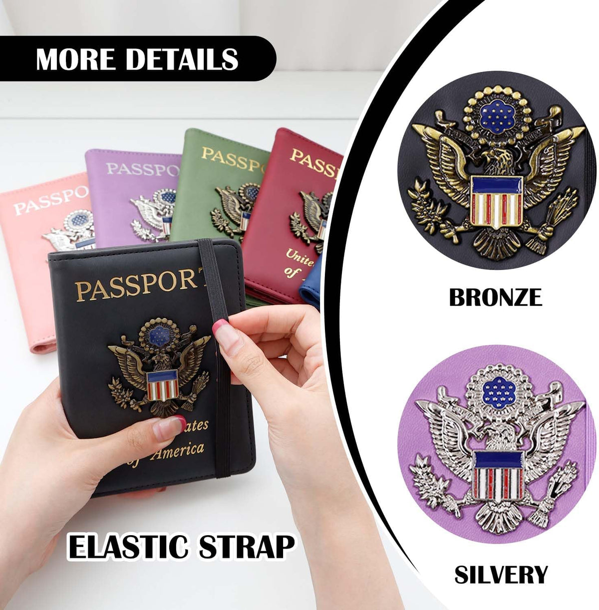 Passport Holder with RFID Blocking, Cash Pocket & Back Zipper Coin Pocket - Travel Document Holder, Magnetic Button, Multiple Card Slots - Soft PU Leather for Men and Women(AQUA GREEN)