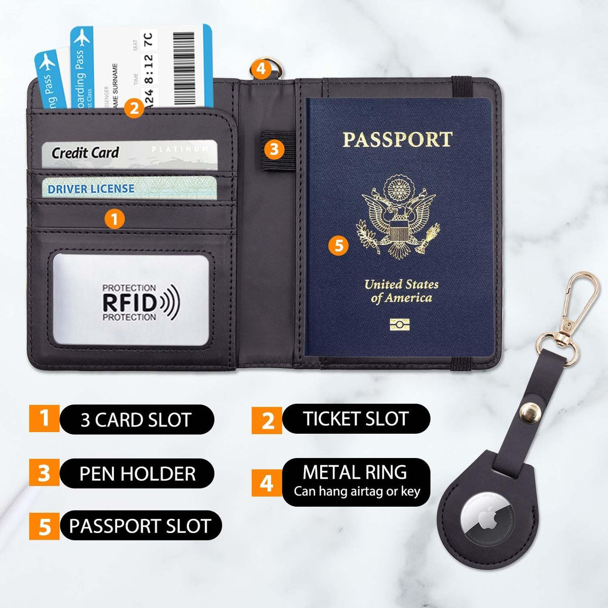 Passport Holder with RFID Blocking, Cash Pocket & Back Zipper Coin Pocket - Travel Document Holder, Magnetic Button, Multiple Card Slots - Soft PU Leather for Men and Women(AQUA GREEN)
