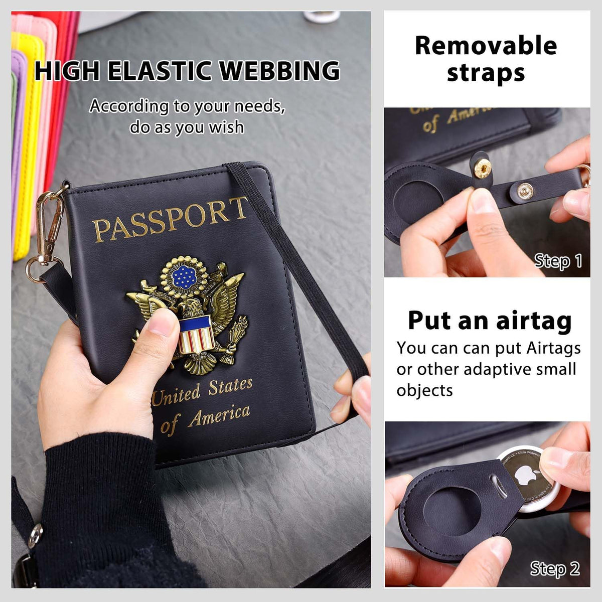 Passport Holder with RFID Blocking, Cash Pocket & Back Zipper Coin Pocket - Travel Document Holder, Magnetic Button, Multiple Card Slots - Soft PU Leather for Men and Women(AQUA GREEN)