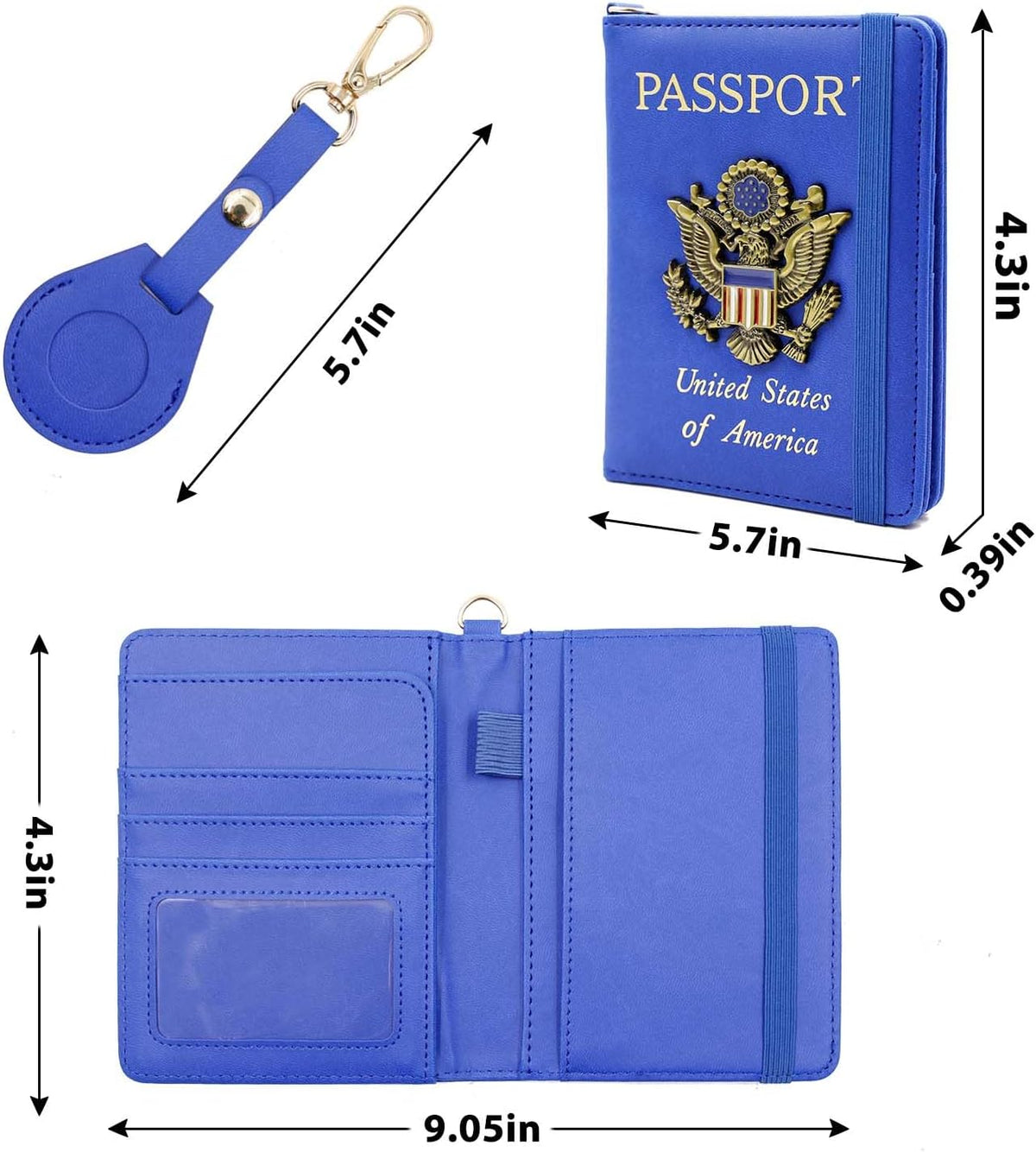 Passport Holder with RFID Blocking, Cash Pocket & Back Zipper Coin Pocket - Travel Document Holder, Magnetic Button, Multiple Card Slots - Soft PU Leather for Men and Women(AQUA GREEN)