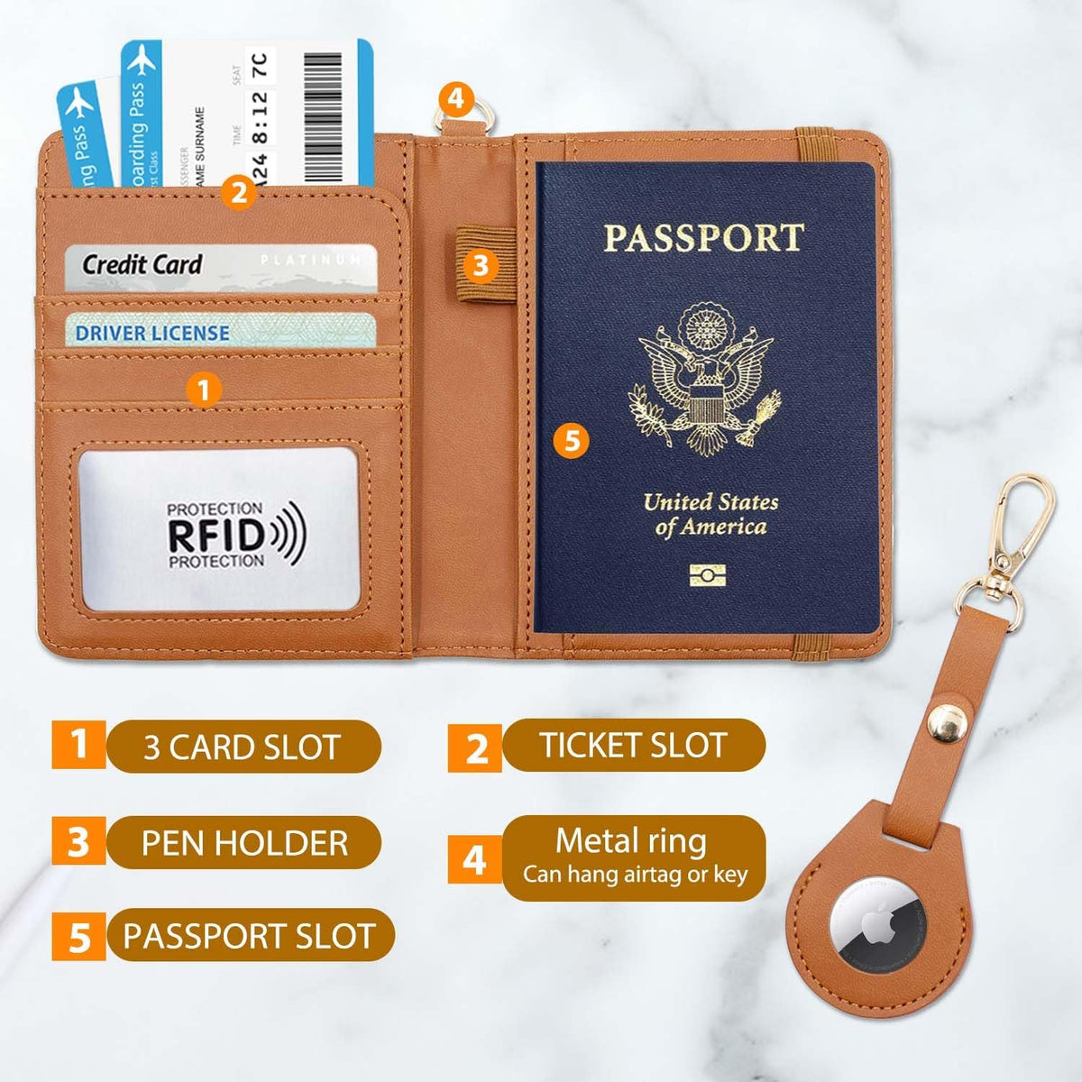 Passport Holder with RFID Blocking, Cash Pocket & Back Zipper Coin Pocket - Travel Document Holder, Magnetic Button, Multiple Card Slots - Soft PU Leather for Men and Women(AQUA GREEN)