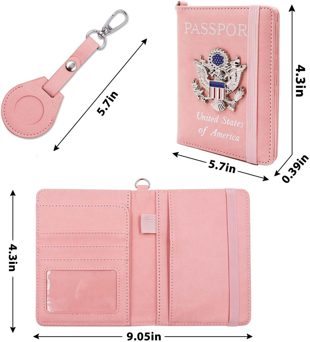 Passport Holder with RFID Blocking, Cash Pocket & Back Zipper Coin Pocket - Travel Document Holder, Magnetic Button, Multiple Card Slots - Soft PU Leather for Men and Women(AQUA GREEN)