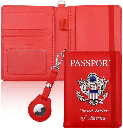 Passport Holder with RFID Blocking, Cash Pocket & Back Zipper Coin Pocket - Travel Document Holder, Magnetic Button, Multiple Card Slots - Soft PU Leather for Men and Women(AQUA GREEN)