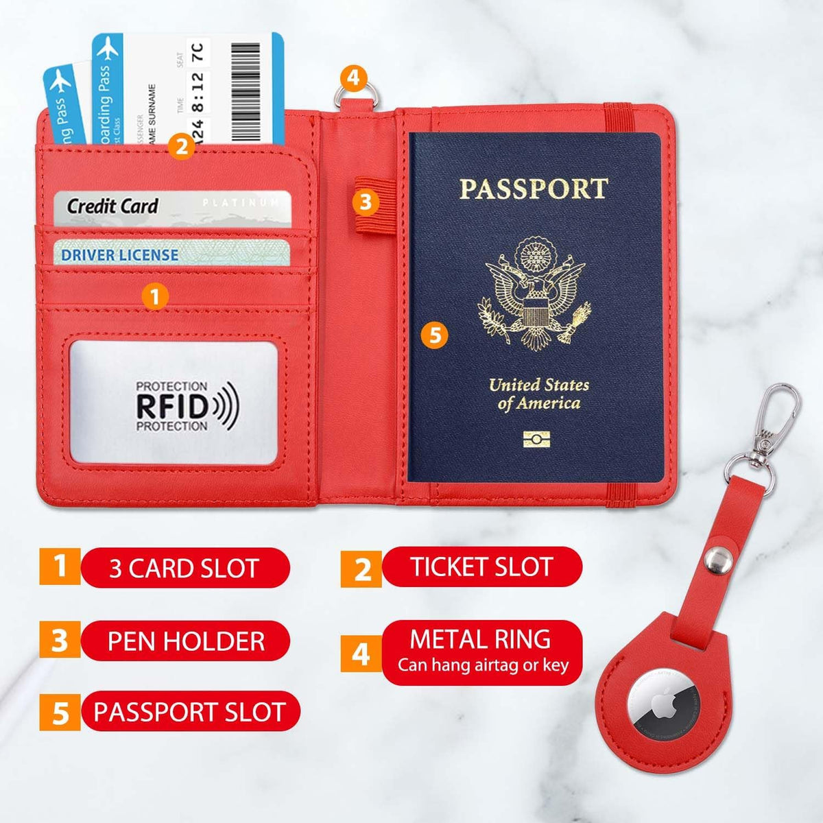 Passport Holder with RFID Blocking, Cash Pocket & Back Zipper Coin Pocket - Travel Document Holder, Magnetic Button, Multiple Card Slots - Soft PU Leather for Men and Women(AQUA GREEN)