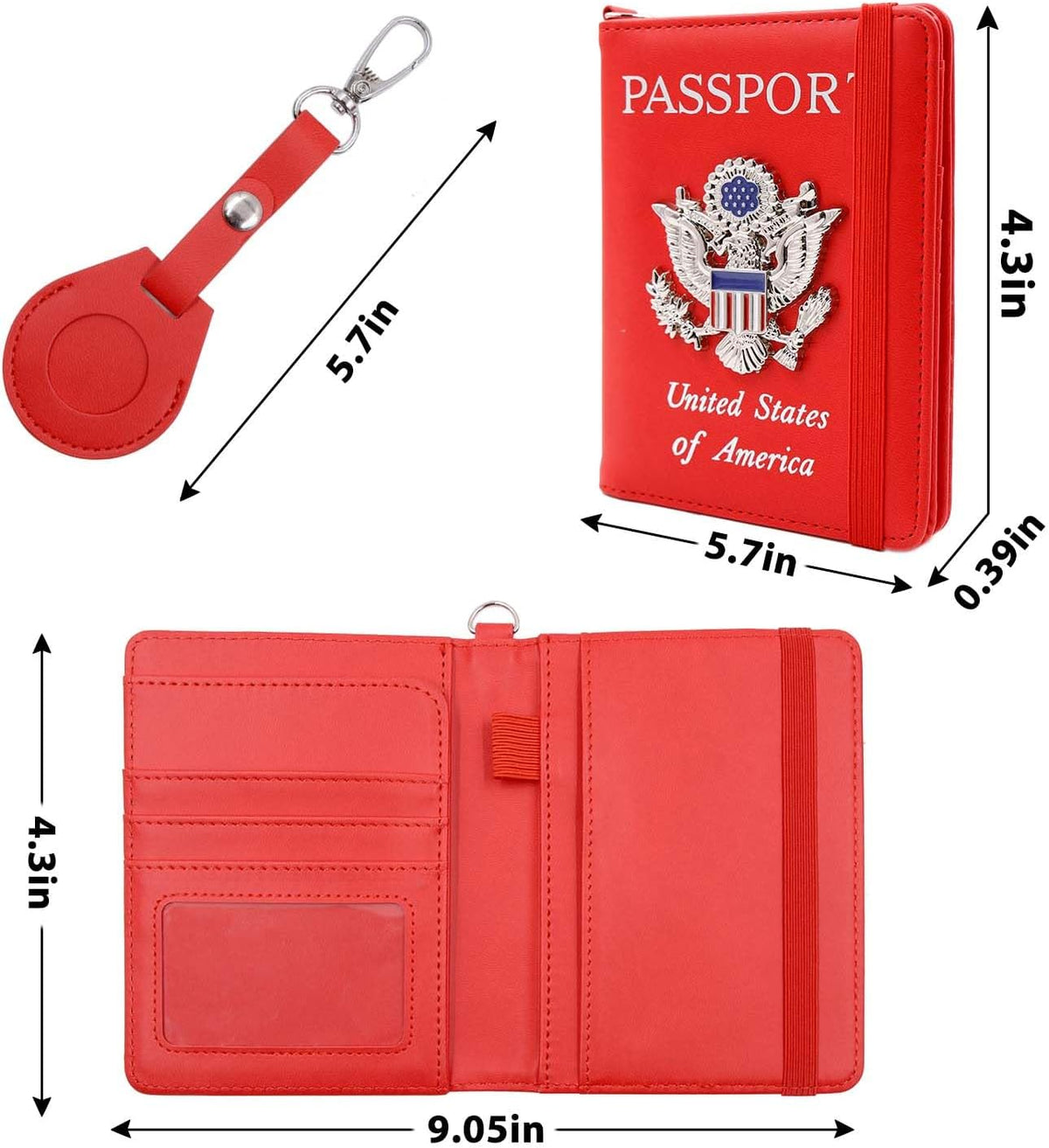 Passport Holder with RFID Blocking, Cash Pocket & Back Zipper Coin Pocket - Travel Document Holder, Magnetic Button, Multiple Card Slots - Soft PU Leather for Men and Women(AQUA GREEN)