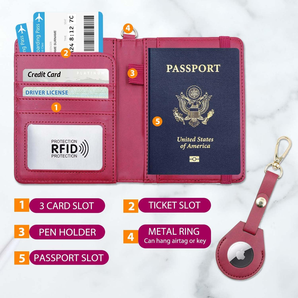 Passport Holder with RFID Blocking, Cash Pocket & Back Zipper Coin Pocket - Travel Document Holder, Magnetic Button, Multiple Card Slots - Soft PU Leather for Men and Women(AQUA GREEN)