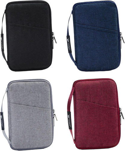 Passports Holder with Multiple Pockets for Travel Documents Oxford Fabric Storage Zipper Document Case