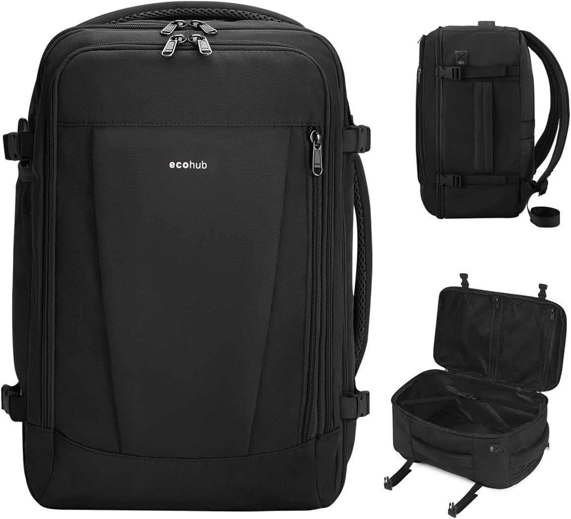 35L TSA Friendly Travel Laptop Backpack for Men and Women, Large Carry-On Business Backpack with 17.3 In Laptop Compartment, Waterproof Oxford Fabric, Anti-Theft Pocket, Multiple Pockets, Blue