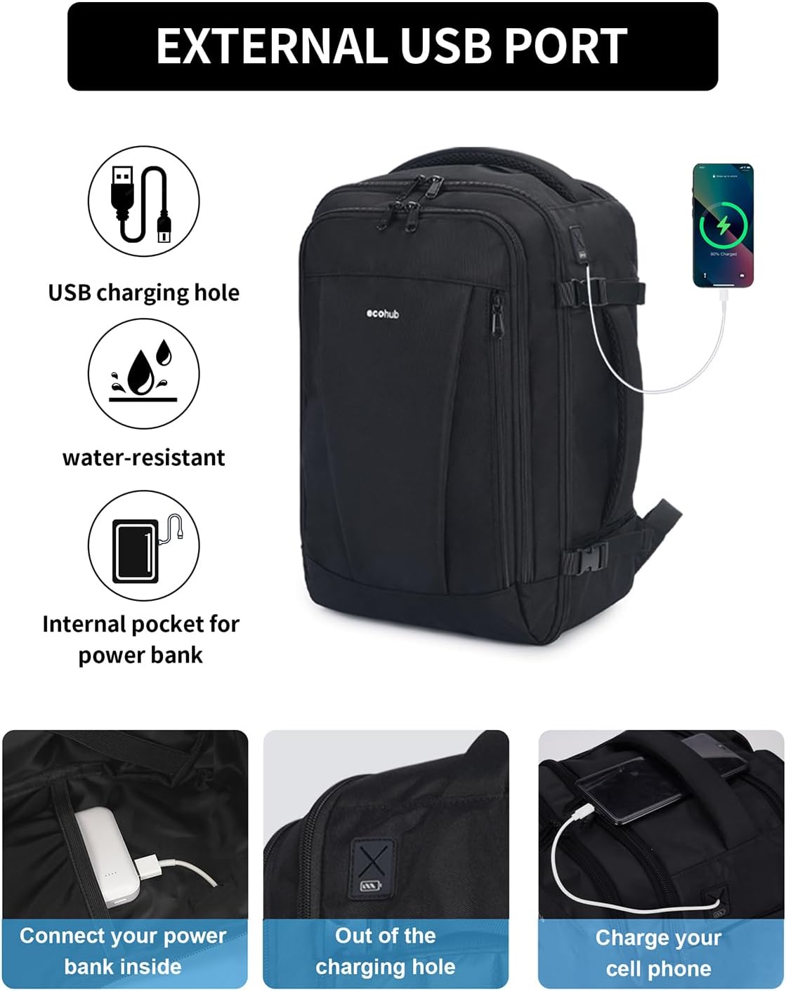 35L TSA Friendly Travel Laptop Backpack for Men and Women, Large Carry-On Business Backpack with 17.3 In Laptop Compartment, Waterproof Oxford Fabric, Anti-Theft Pocket, Multiple Pockets, Blue