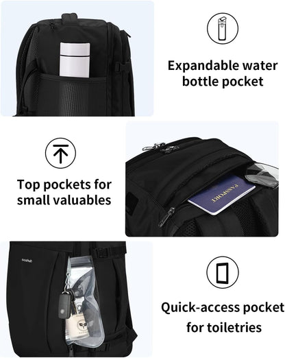 35L TSA Friendly Travel Laptop Backpack for Men and Women, Large Carry-On Business Backpack with 17.3 In Laptop Compartment, Waterproof Oxford Fabric, Anti-Theft Pocket, Multiple Pockets, Blue