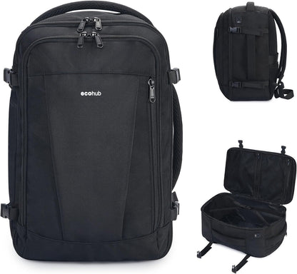 35L TSA Friendly Travel Laptop Backpack for Men and Women, Large Carry-On Business Backpack with 17.3 In Laptop Compartment, Waterproof Oxford Fabric, Anti-Theft Pocket, Multiple Pockets, Blue