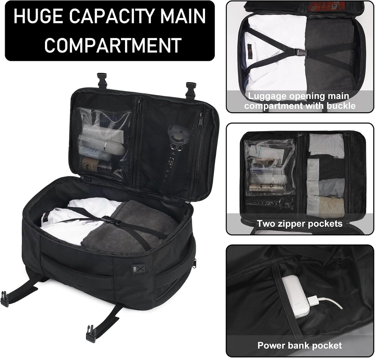 35L TSA Friendly Travel Laptop Backpack for Men and Women, Large Carry-On Business Backpack with 17.3 In Laptop Compartment, Waterproof Oxford Fabric, Anti-Theft Pocket, Multiple Pockets, Blue