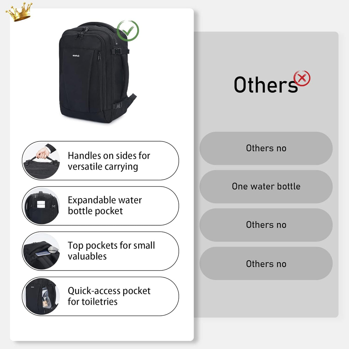 35L TSA Friendly Travel Laptop Backpack for Men and Women, Large Carry-On Business Backpack with 17.3 In Laptop Compartment, Waterproof Oxford Fabric, Anti-Theft Pocket, Multiple Pockets, Blue