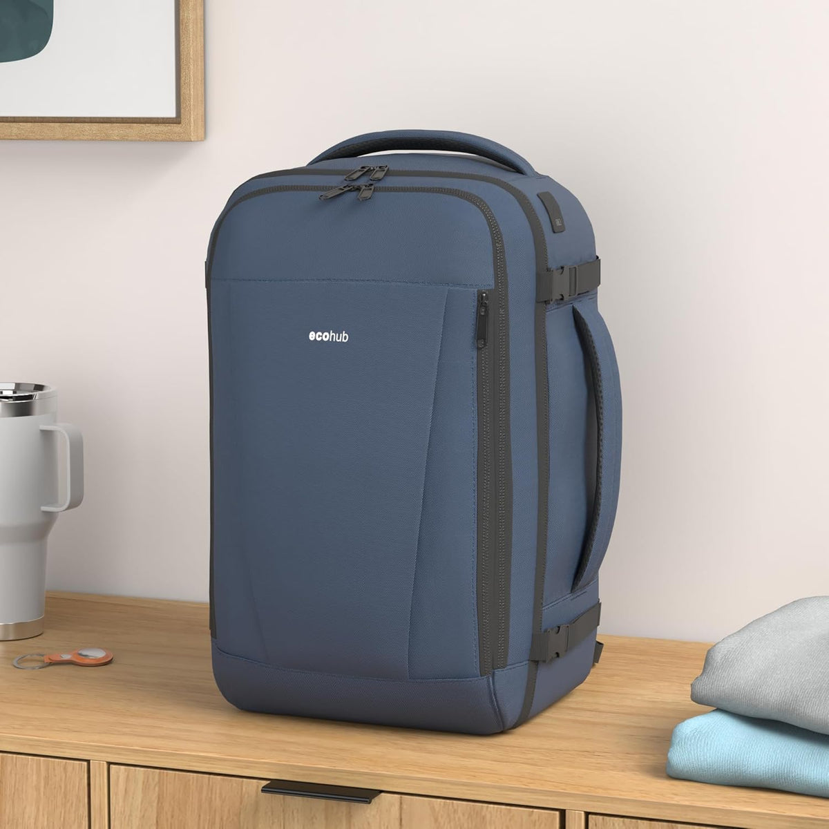 35L TSA Friendly Travel Laptop Backpack for Men and Women, Large Carry-On Business Backpack with 17.3 In Laptop Compartment, Waterproof Oxford Fabric, Anti-Theft Pocket, Multiple Pockets, Blue