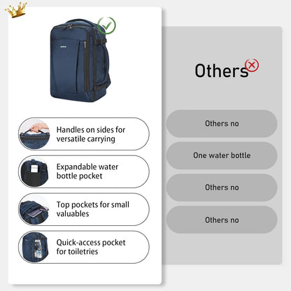 35L TSA Friendly Travel Laptop Backpack for Men and Women, Large Carry-On Business Backpack with 17.3 In Laptop Compartment, Waterproof Oxford Fabric, Anti-Theft Pocket, Multiple Pockets, Blue