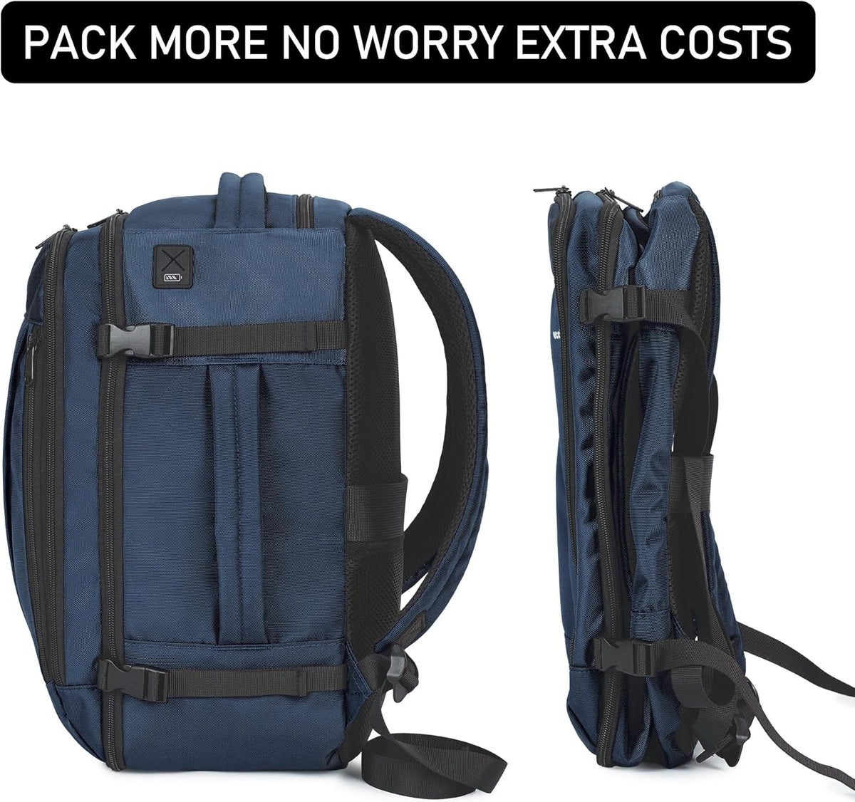 35L TSA Friendly Travel Laptop Backpack for Men and Women, Large Carry-On Business Backpack with 17.3 In Laptop Compartment, Waterproof Oxford Fabric, Anti-Theft Pocket, Multiple Pockets, Blue