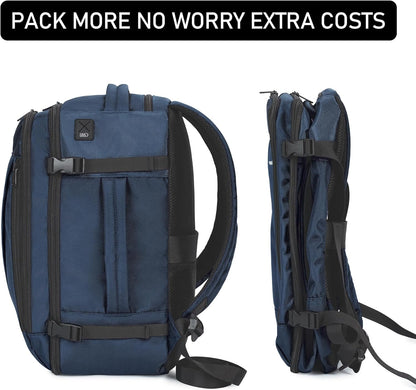 35L TSA Friendly Travel Laptop Backpack for Men and Women, Large Carry-On Business Backpack with 17.3 In Laptop Compartment, Waterproof Oxford Fabric, Anti-Theft Pocket, Multiple Pockets, Blue