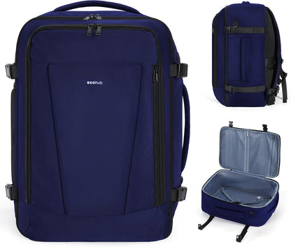 35L TSA Friendly Travel Laptop Backpack for Men and Women, Large Carry-On Business Backpack with 17.3 In Laptop Compartment, Waterproof Oxford Fabric, Anti-Theft Pocket, Multiple Pockets, Blue
