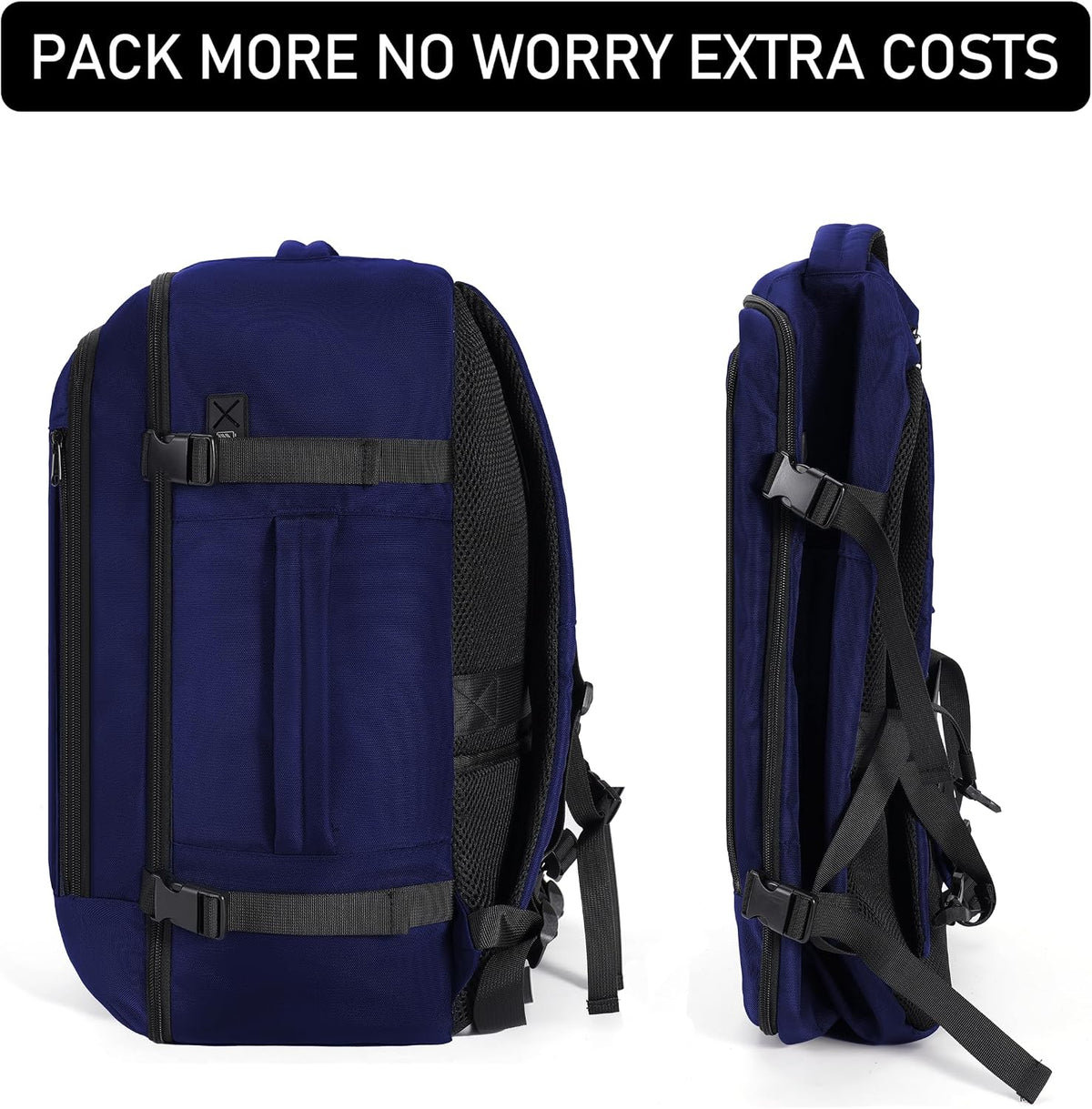 35L TSA Friendly Travel Laptop Backpack for Men and Women, Large Carry-On Business Backpack with 17.3 In Laptop Compartment, Waterproof Oxford Fabric, Anti-Theft Pocket, Multiple Pockets, Blue