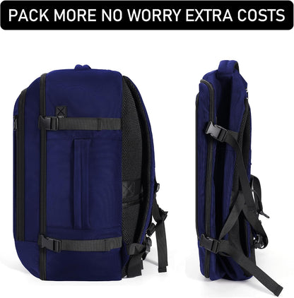 35L TSA Friendly Travel Laptop Backpack for Men and Women, Large Carry-On Business Backpack with 17.3 In Laptop Compartment, Waterproof Oxford Fabric, Anti-Theft Pocket, Multiple Pockets, Blue