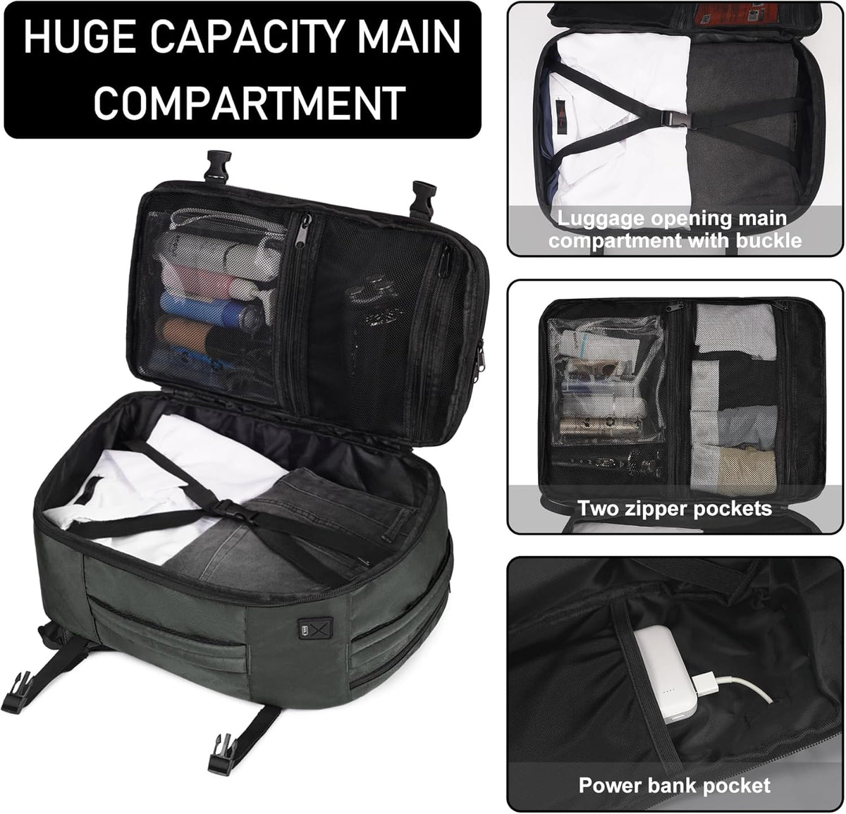 35L TSA Friendly Travel Laptop Backpack for Men and Women, Large Carry-On Business Backpack with 17.3 In Laptop Compartment, Waterproof Oxford Fabric, Anti-Theft Pocket, Multiple Pockets, Blue