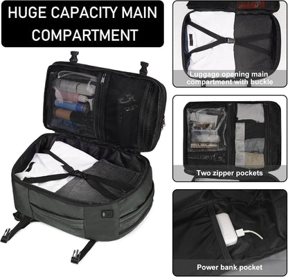 35L TSA Friendly Travel Laptop Backpack for Men and Women, Large Carry-On Business Backpack with 17.3 In Laptop Compartment, Waterproof Oxford Fabric, Anti-Theft Pocket, Multiple Pockets, Blue