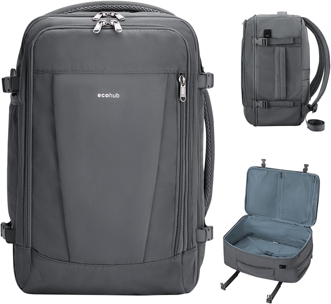 35L TSA Friendly Travel Laptop Backpack for Men and Women, Large Carry-On Business Backpack with 17.3 In Laptop Compartment, Waterproof Oxford Fabric, Anti-Theft Pocket, Multiple Pockets, Blue