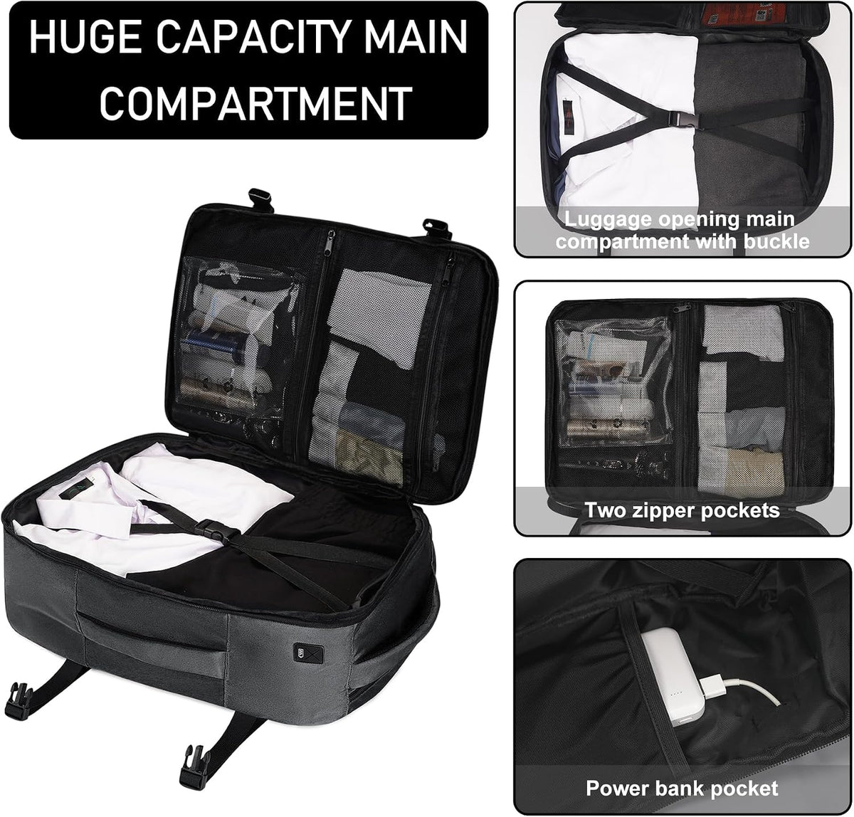 35L TSA Friendly Travel Laptop Backpack for Men and Women, Large Carry-On Business Backpack with 17.3 In Laptop Compartment, Waterproof Oxford Fabric, Anti-Theft Pocket, Multiple Pockets, Blue